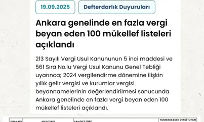 Av. Sibel ÖZTÜRK, Üçüncü Defa “Ankara İli Vergi Rekortmenleri” Listesinde Yer Almıştır.